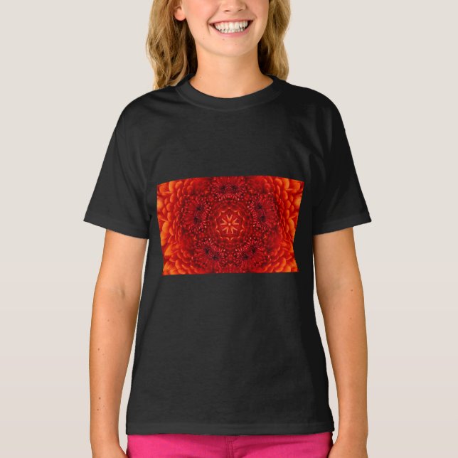 T-shirt RED DAHLIA FLEURS Abstraites florales (Devant)