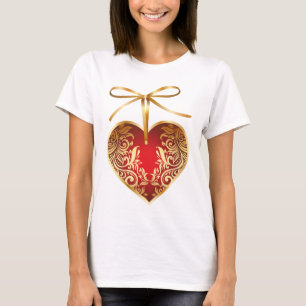 T-shirt Red Damask Heart