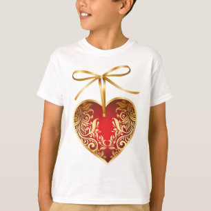 T-shirt Red Damask Heart