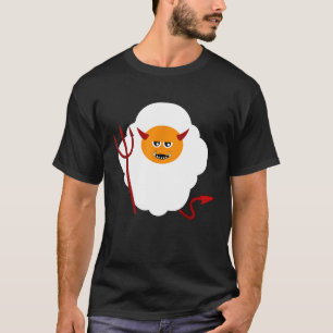T-shirt Red Devil Horns Tail Pitchfork Deviled Fried Egg H
