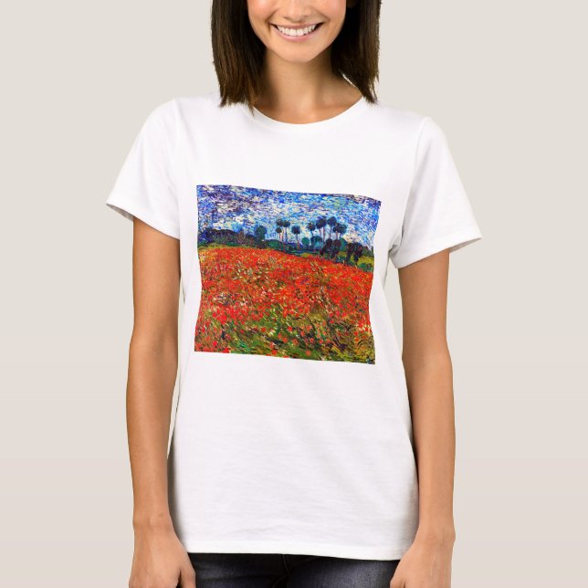 T-shirt Red Flower Field, Van Gogh (Devant)