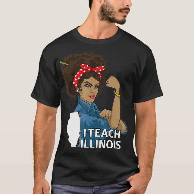 T-shirt Red For Ed African Black Illinois Teacher Union Ed (Devant)