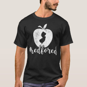 T-shirt Red For Ed New Jersey Enseignant Éducation Publiqu