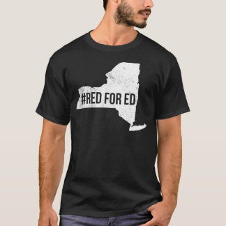 T-shirt Red For Ed New York Enseignant enseignement public