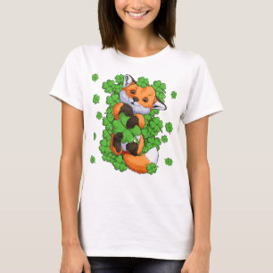 T-shirt Red Fox Green Shamrocks
