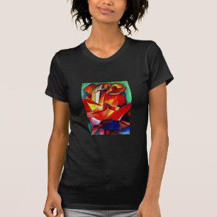 T-shirt Red France Libre rose aquarelle art