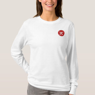 T-shirt Red Ghost Dance Buffalo cercle blanc à manches lon