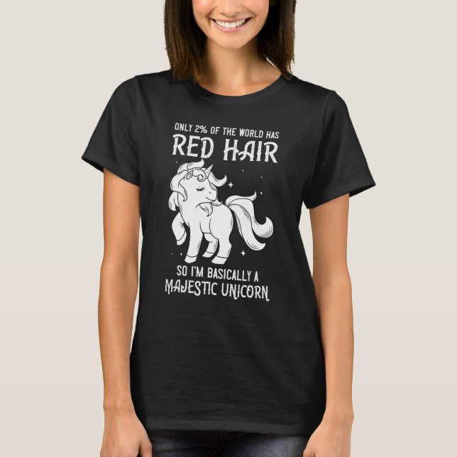 T-shirt Red Hair Unicorn Redhead Funny Red Heed (Devant)