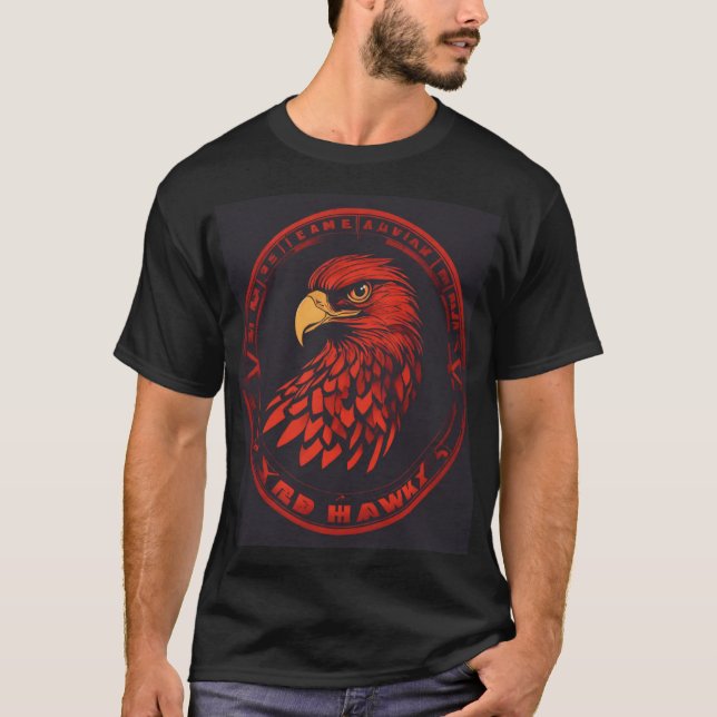 T-shirt Red Hawk : Emblème de force et de puissance (Devant)