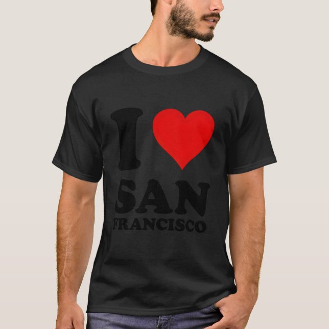 T-shirt Red He I Love San Francisco (Devant)