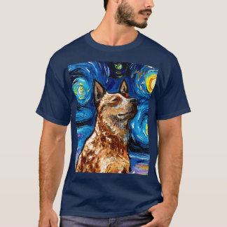 T-shirt Red Heeler Starry Night Australian Cattle Dog Port