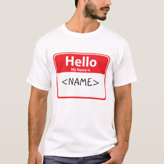 T-shirt Red Hello Mon nom est,<NAME>