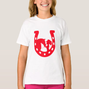 T-shirt Red Horseshoe Girl and Horse