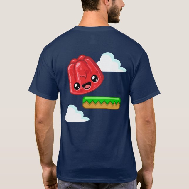 T-shirt Red Jelly Happy Crest With Back Print - Happy Jump (Dos)