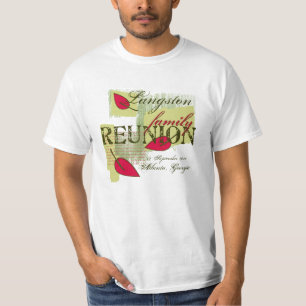 T-shirt Red Leaf Nom personnalisé Réunion de famille
