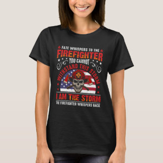T-shirt Red Line American Flag  Cool Firefighter Plus Size