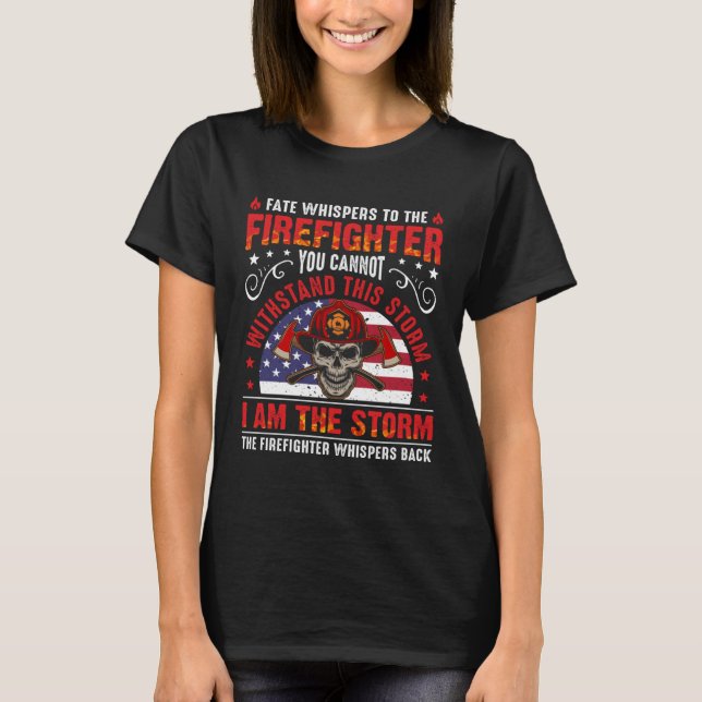 T-shirt Red Line American Flag  Cool Firefighter Plus Size (Devant)
