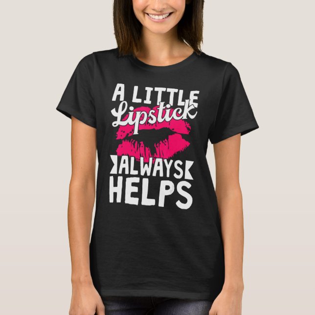 T-shirt Red Lips Little Lipstick Aide Toujours Embrasser l (Devant)