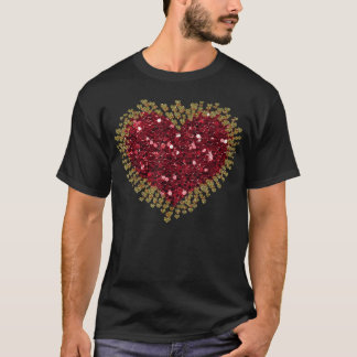 T-shirt Red Love Coeur Chemise Valentines Jour Top Femmes 