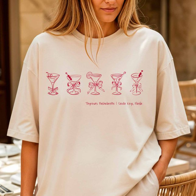 T-shirt Red Martini Bachelorette Beach Couverture ou somme (Créateur téléchargé)