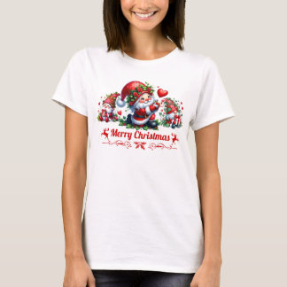 T-shirt Red Merry Christmas Gnomes 