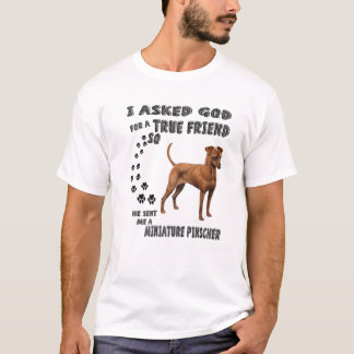 T-shirt Red Miniature Pinscher Citation Maman Papa Art, Mi