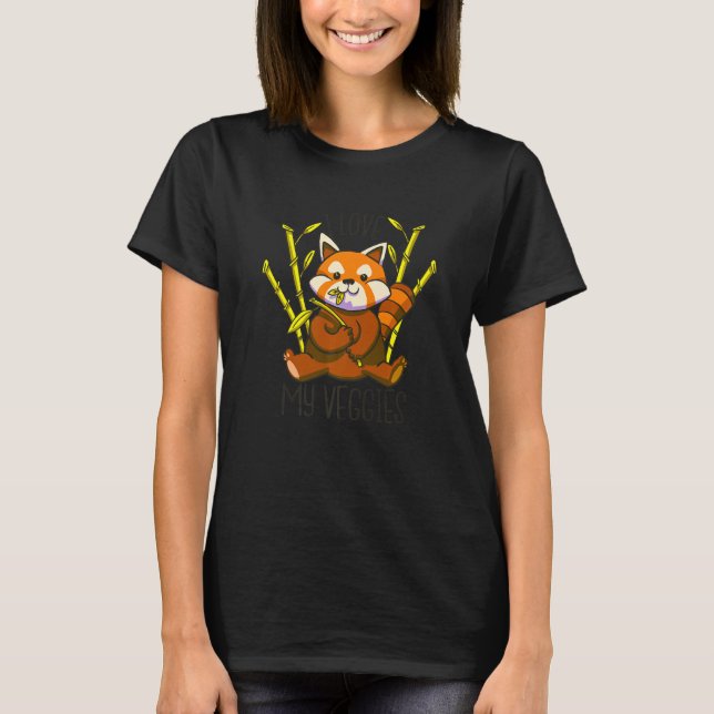 T-shirt Red Panda Bear Bamboo Vegetarian Diet Vegan (Devant)