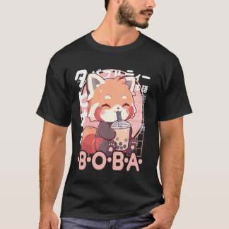 T-shirt Red Panda Boba Tea Kawaii Bubble Tea Red Panda Ani