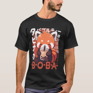 T-shirt Red Panda Boba Tea Kawaii Bubble Tea Red Panda Ani