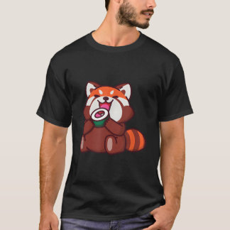 T-shirt Red Panda Eating Sushi Animals Coon Food