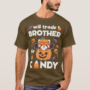 T-shirt Red Panda Halloween Citrouille Fera Commerce Frère