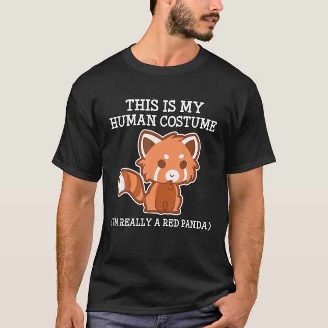 T-shirt Red Panda Halloween Costume Garçon garçons Hommes  (Devant)