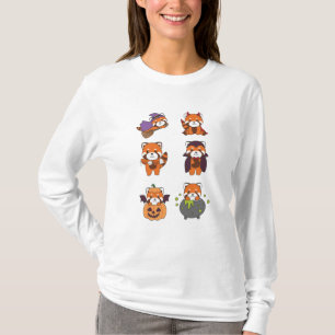 T-shirt Red Panda Halloween Devil Citrouille Vampire costu