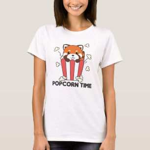 T-shirt Red Panda Popcorn Time Funny Pun