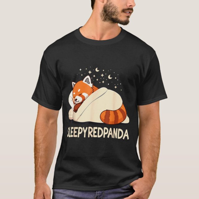 T-shirt Red Panda Sleep Pajamas  (Devant)