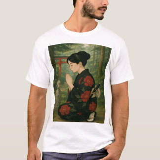 T-shirt Red Peonies and Reverence