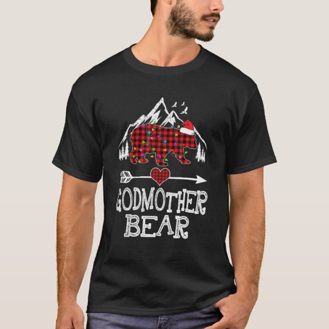 T-shirt Red Plaid Gomère Ours Buffalo Famille Correspondan (Devant)