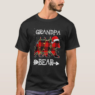 T-shirt Red Plaid Grand-père Oear Noël Père Noël Family Ma