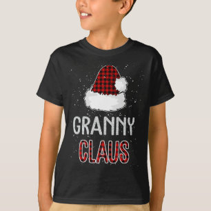 T-shirt Red Plaid Granny Claus Matching Family Funny Chris
