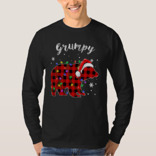 T-shirt Red Plaid Grumpy Bear Buffalo Family Pajama Christ