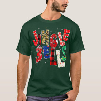 T-shirt Red Plaid Jingle Bells Pajama de famille de Noël
