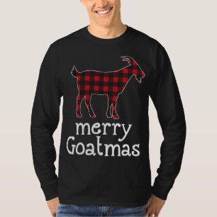 T-shirt Red Plaid Joyeux Goatmas Noël Chèvre Amateurs