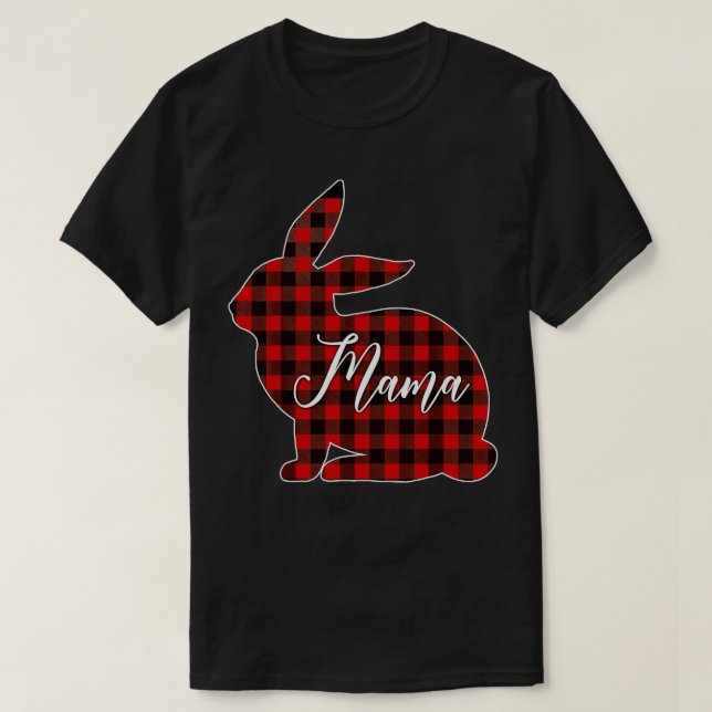 T-shirt Red Plaid Mama (Design devant)