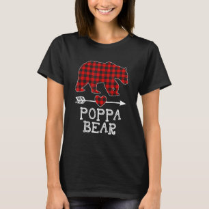 T-shirt Red Plaid Poppa Ours Correspondant Pyjama Famille