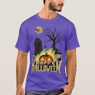 T-SHIRT RED RAVEN HORROR ART LONESOME SKELETONS HAPPY HALL