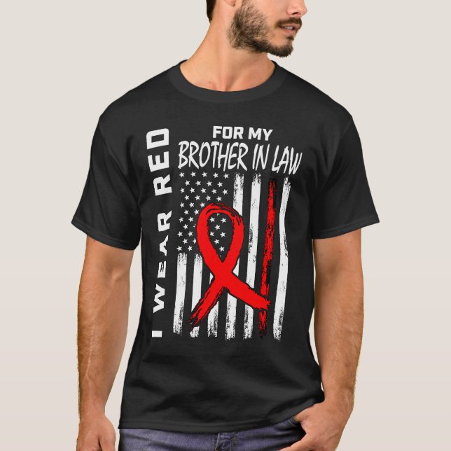 T-shirt Red Ribbon Brother En Droit Sensibilisation aux ma (Devant)