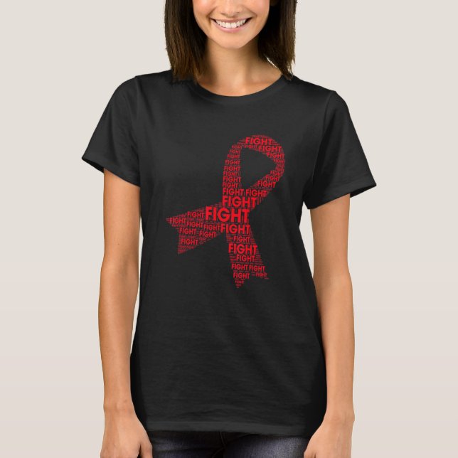 T-shirt Red Ribbon Combattre le vih Mois de soutien à la s (Devant)