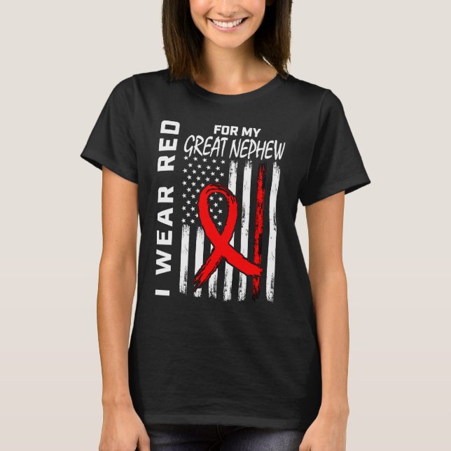 T-shirt Red Ribbon Great Nephew Sensibilisation aux maladi (Devant)