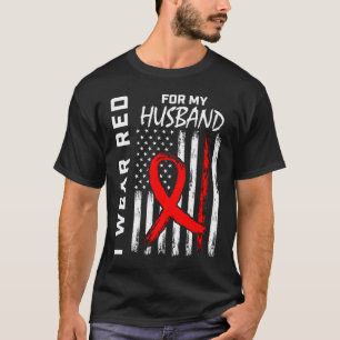 T-shirt Red Ribbon Husband Sensibilisation aux maladies ca