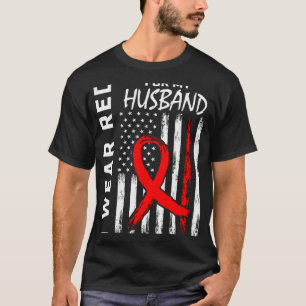 T-shirt Red Ribbon Husband Sensibilisation aux maladies ca